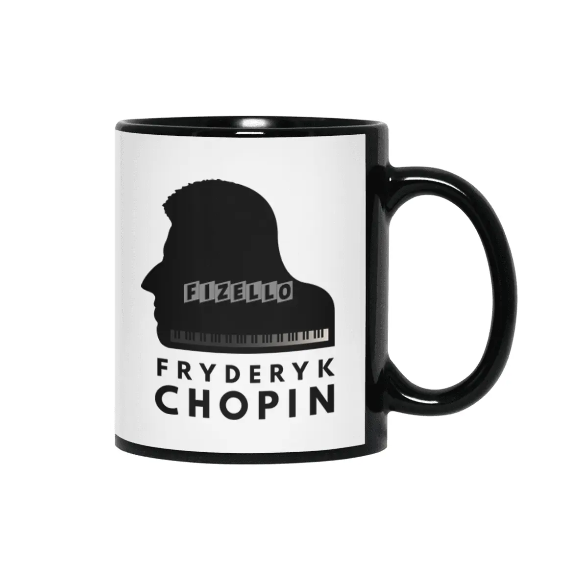 Chopin Grand Piano Portrait Siyah Kupa