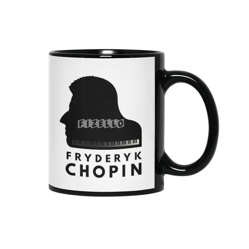 Chopin Grand Piano Portrait Siyah Kupa