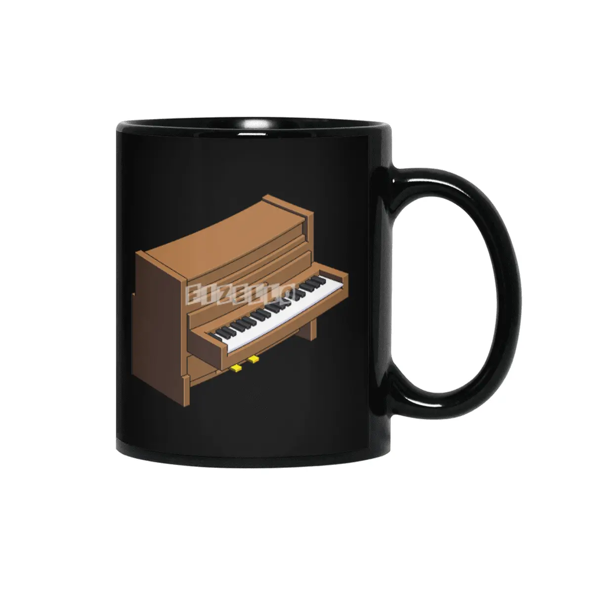 Classic wooden piano pixel art Siyah Kupa