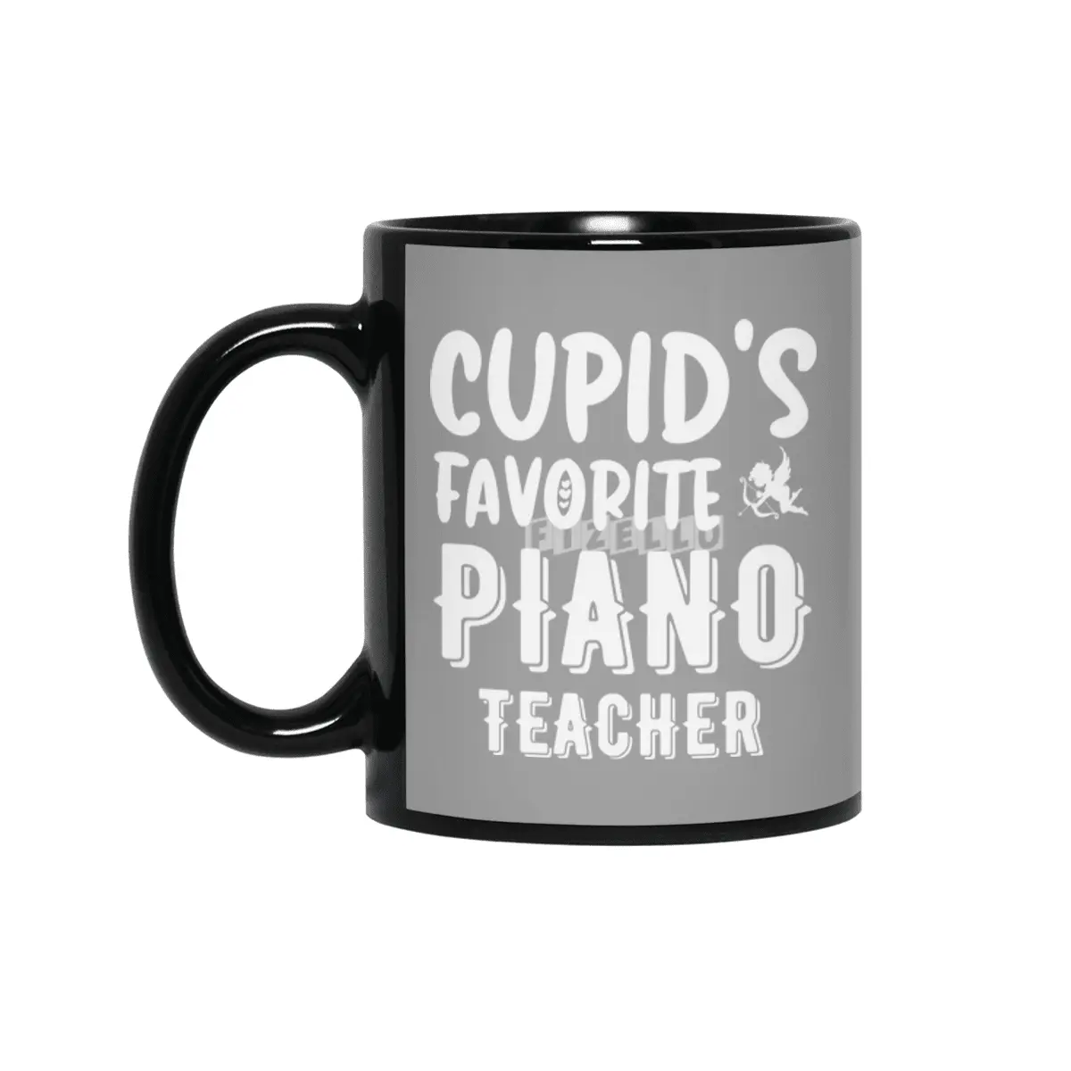 Cupid's Favorite Piano Teacher Valentines Day Gift Siyah Kupa