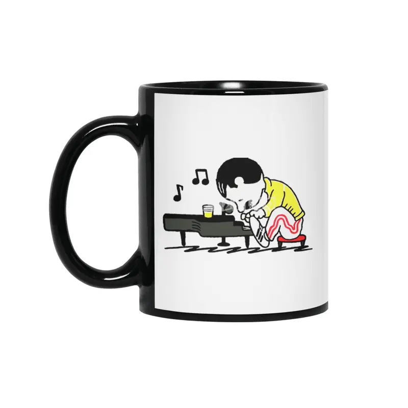 men piano favorite meme drink music Siyah Kupa