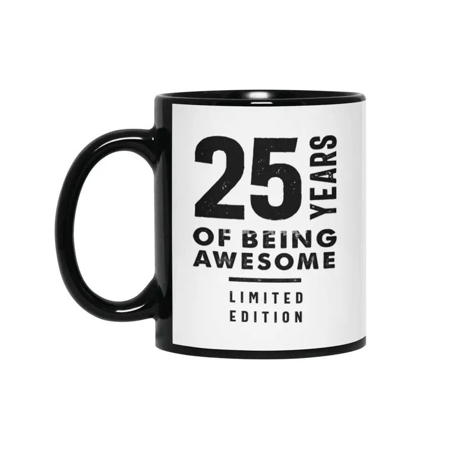 25 Year Old Gift | 25th Birthday Gift Ideas - Mens and Womens Siyah Kupa