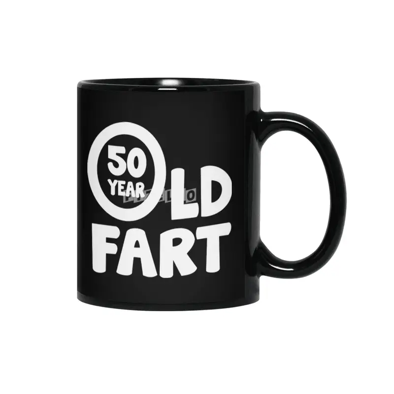 50 Year Old Fart Funny Siyah Kupa