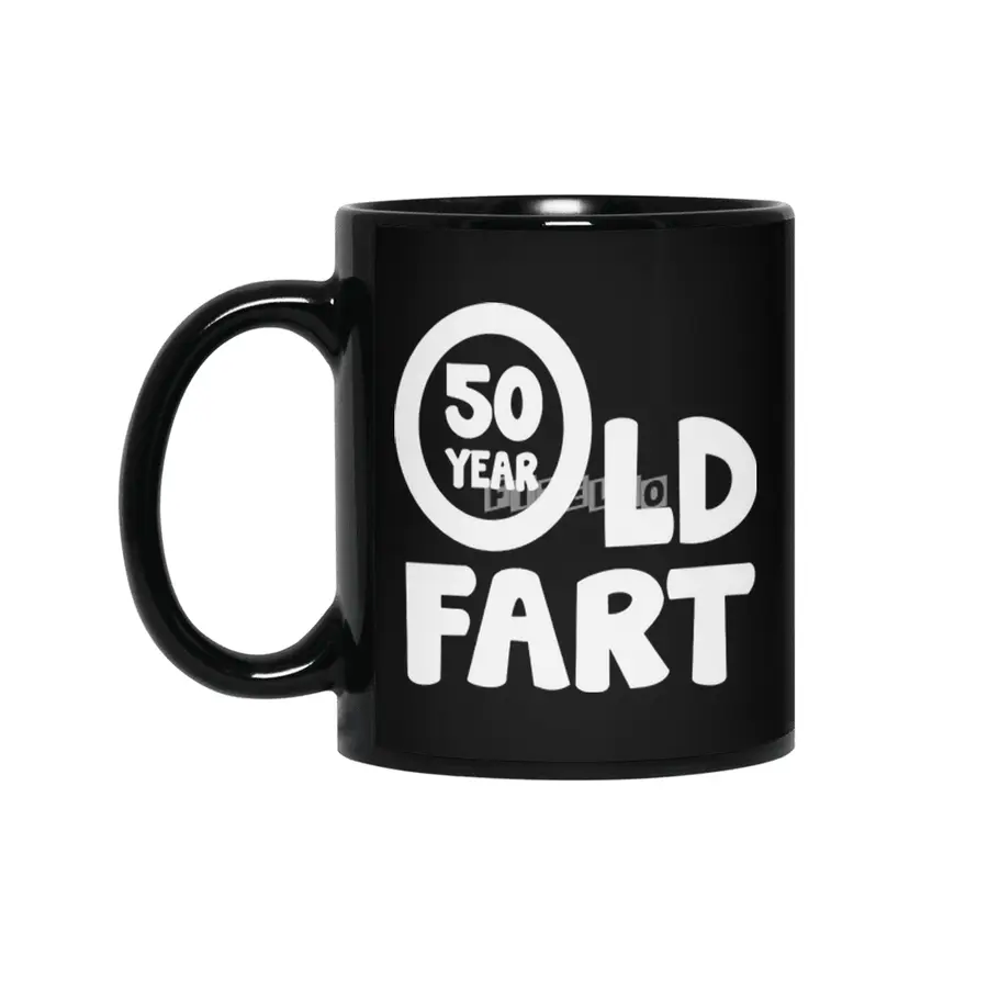 50 Year Old Fart Funny Siyah Kupa