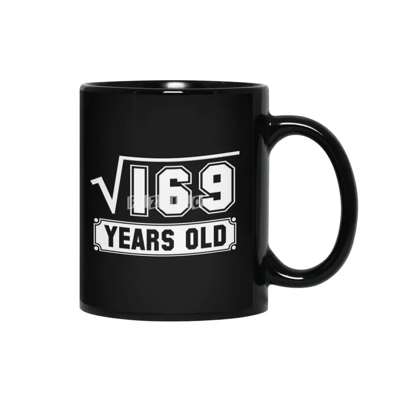 13th Birthday Gift Square Root of 169 13 Year Old Math Bday Present Siyah Kupa