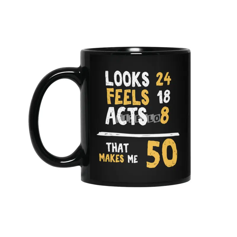 50 Years Old Birthday Gift 50 Year Old Present Siyah Kupa