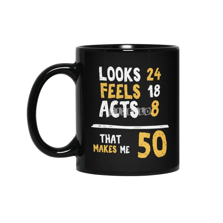 50 Years Old Birthday Gift 50 Year Old Present Siyah Kupa