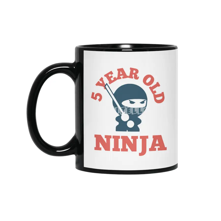 5 year old ninja son t-shirt Siyah Kupa
