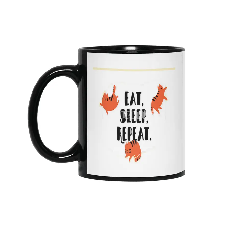 CAT EAT SLEEP REPEAT Siyah Kupa