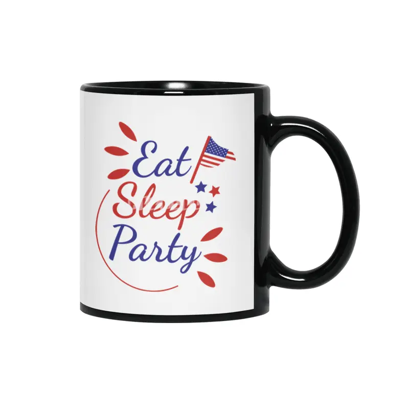 Gorgeous Eat Sleep Party Siyah Kupa