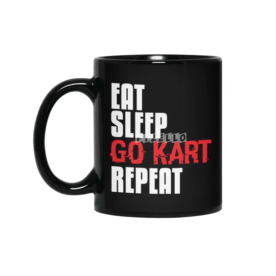 Go Kart Gift Eat Sleep Go Kart Repeat Fun Kart Racing Siyah Kupa