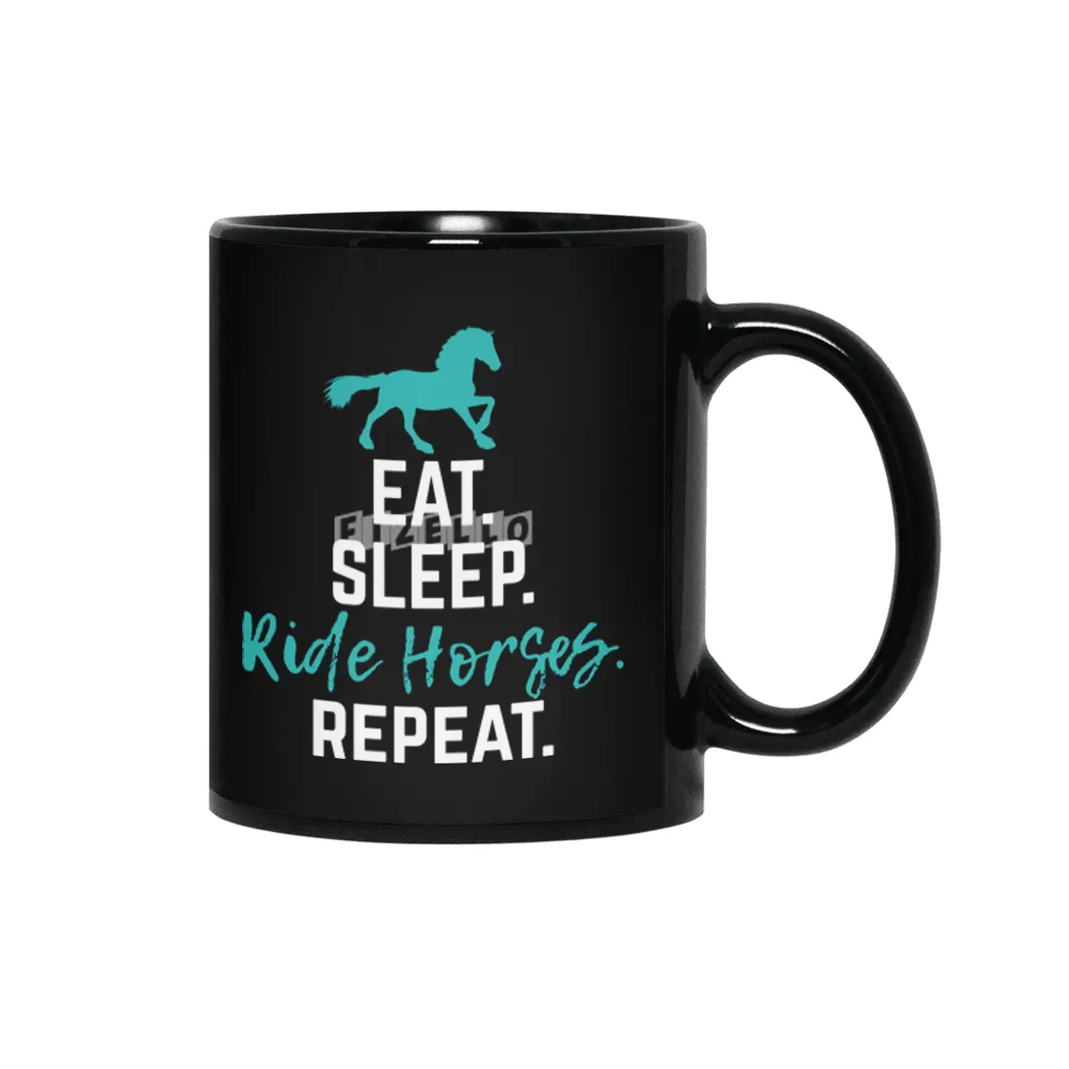 Horse gift Eat Sleep Ride Horses Repeat Horseback Riding Siyah Kupa