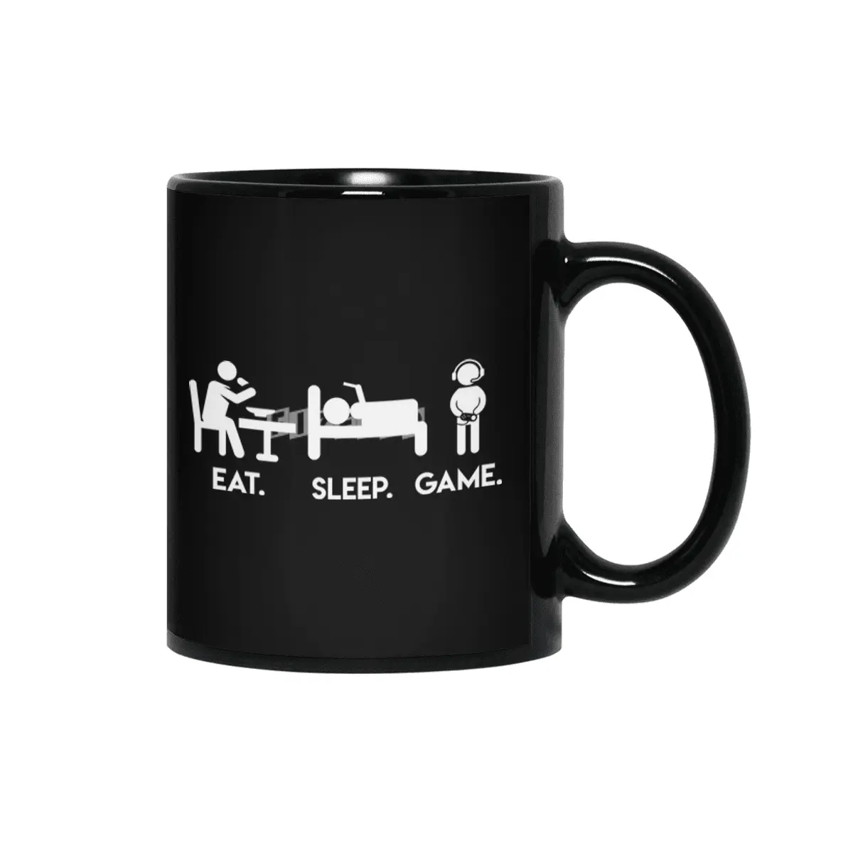 GAMERS LIFE  Funny Eat Sleep Game Video Gamer  Great Gaming Gift Siyah Kupa