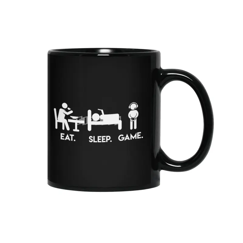 GAMERS LIFE  Funny Eat Sleep Game Video Gamer  Great Gaming Gift Siyah Kupa
