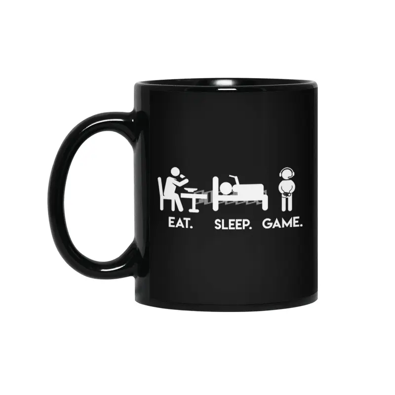 GAMERS LIFE  Funny Eat Sleep Game Video Gamer  Great Gaming Gift Siyah Kupa