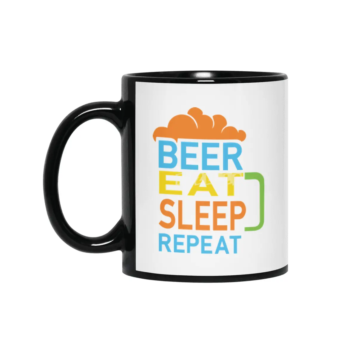 Beer Eat Sleep Repeat Siyah Kupa