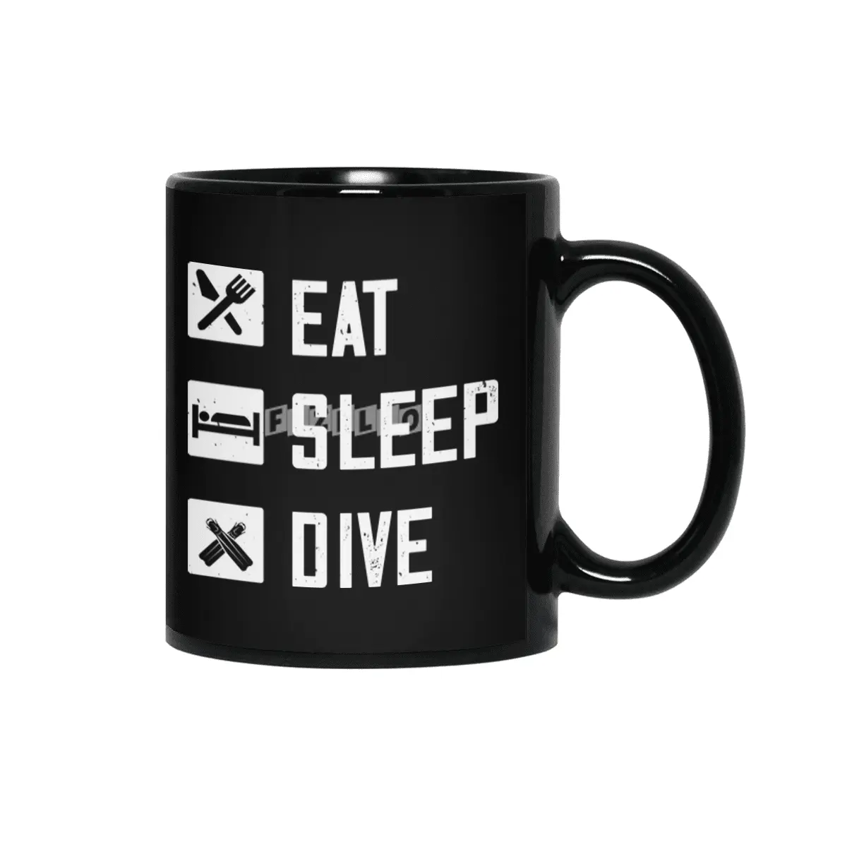 Diving - Eat Sleep Dive Siyah Kupa