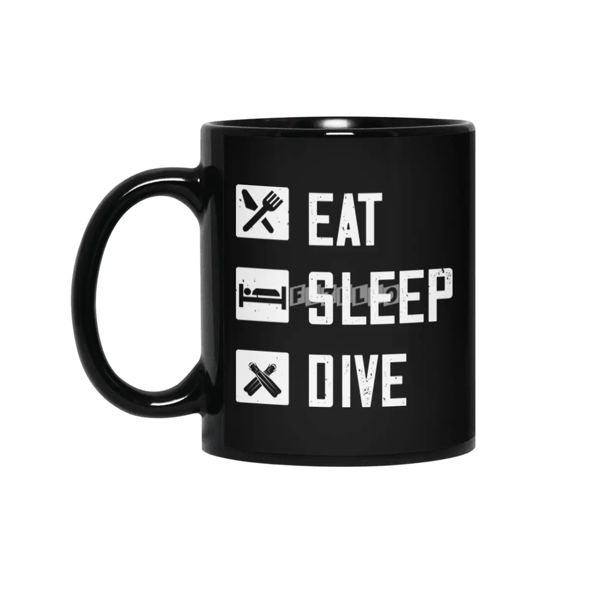 Diving - Eat Sleep Dive Siyah Kupa