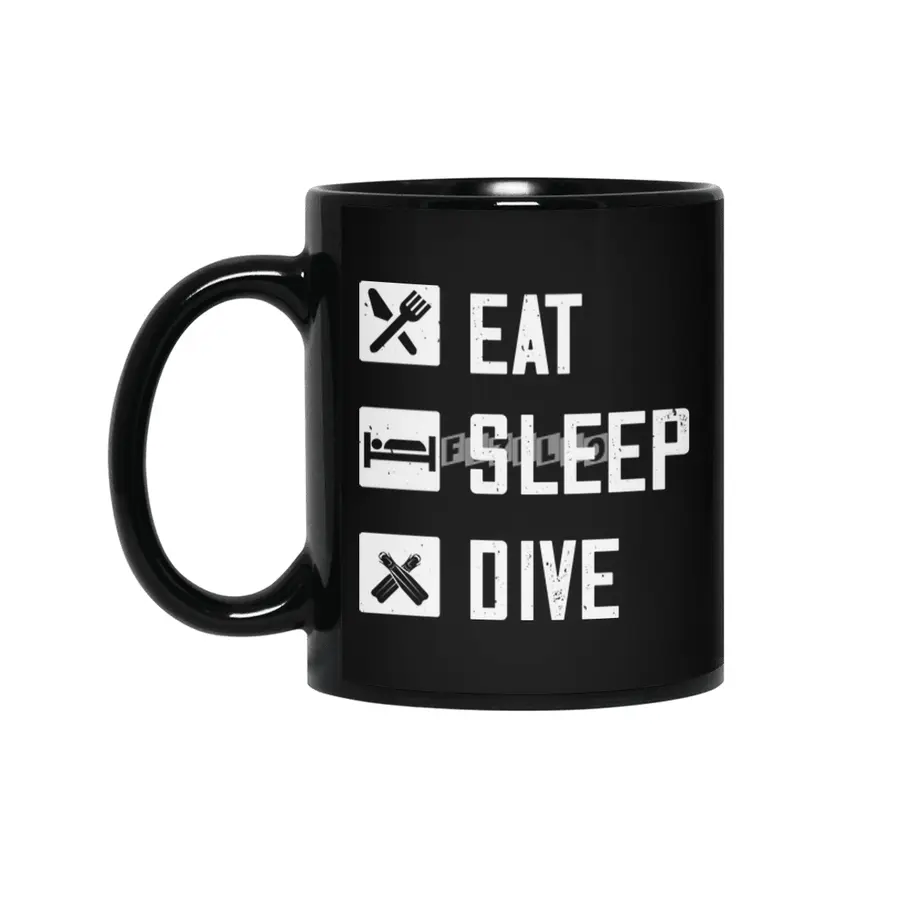 Diving - Eat Sleep Dive Siyah Kupa