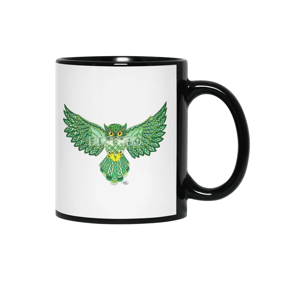 Celtic Owl Flight Siyah Kupa