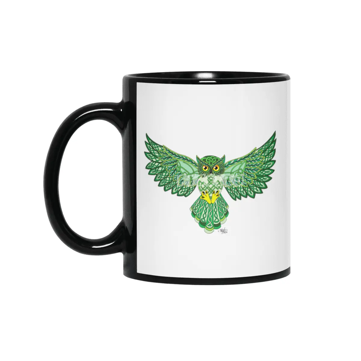 Celtic Owl Flight Siyah Kupa