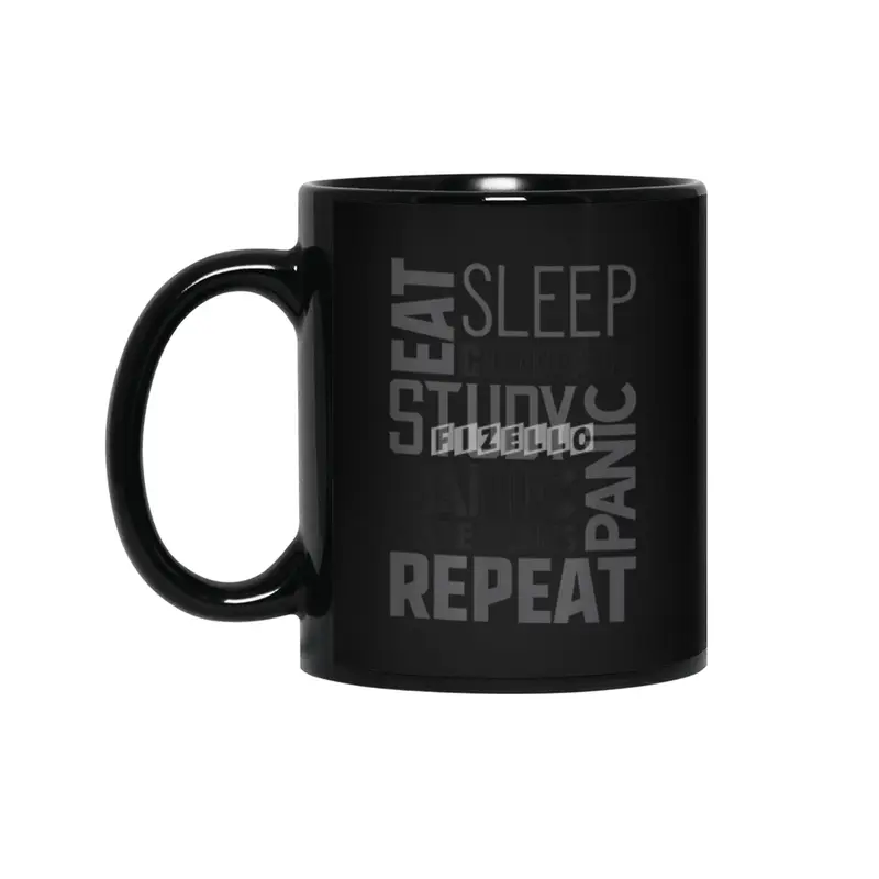 Funny School Nurse Shirts Eat Sleep Repeat Nursing Students Siyah Kupa