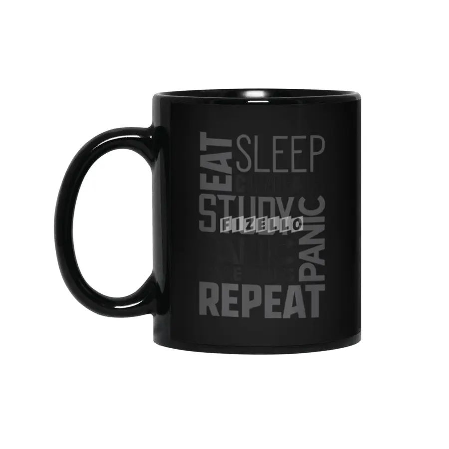 Funny School Nurse Shirts Eat Sleep Repeat Nursing Students Siyah Kupa