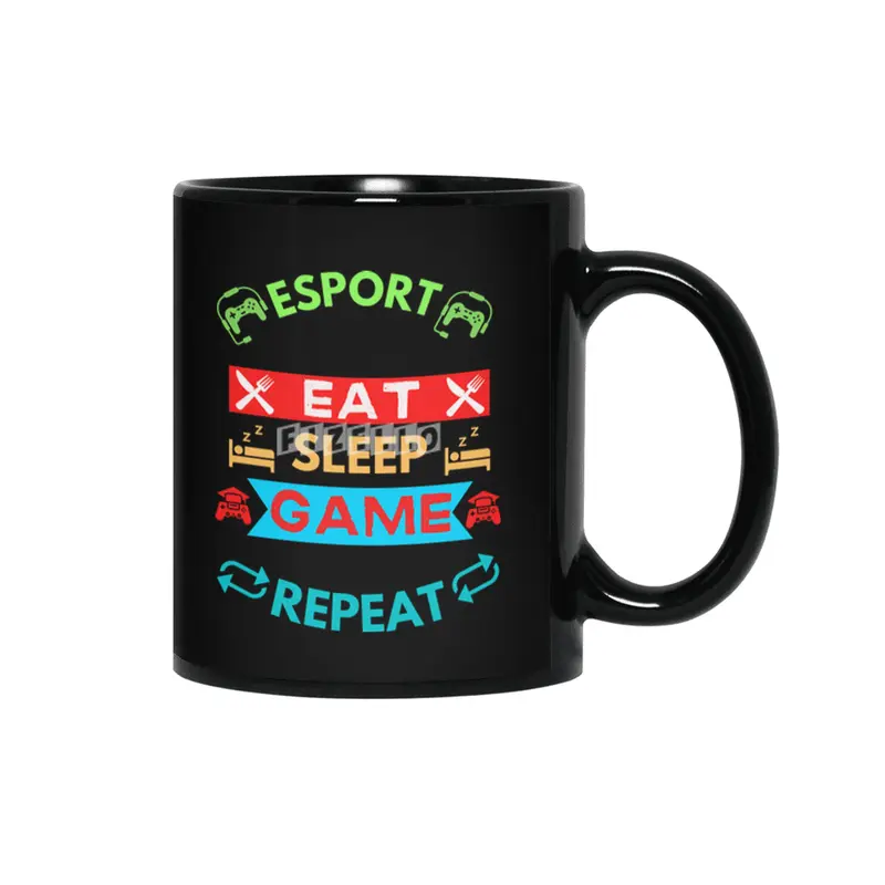 Esport Eat Sleep Game Repeat Siyah Kupa