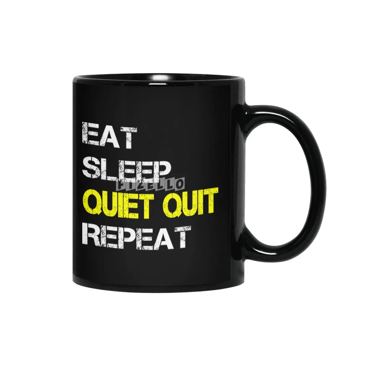 Quiet Quitting trend, Quiet quit, Eat sleep repeat Siyah Kupa
