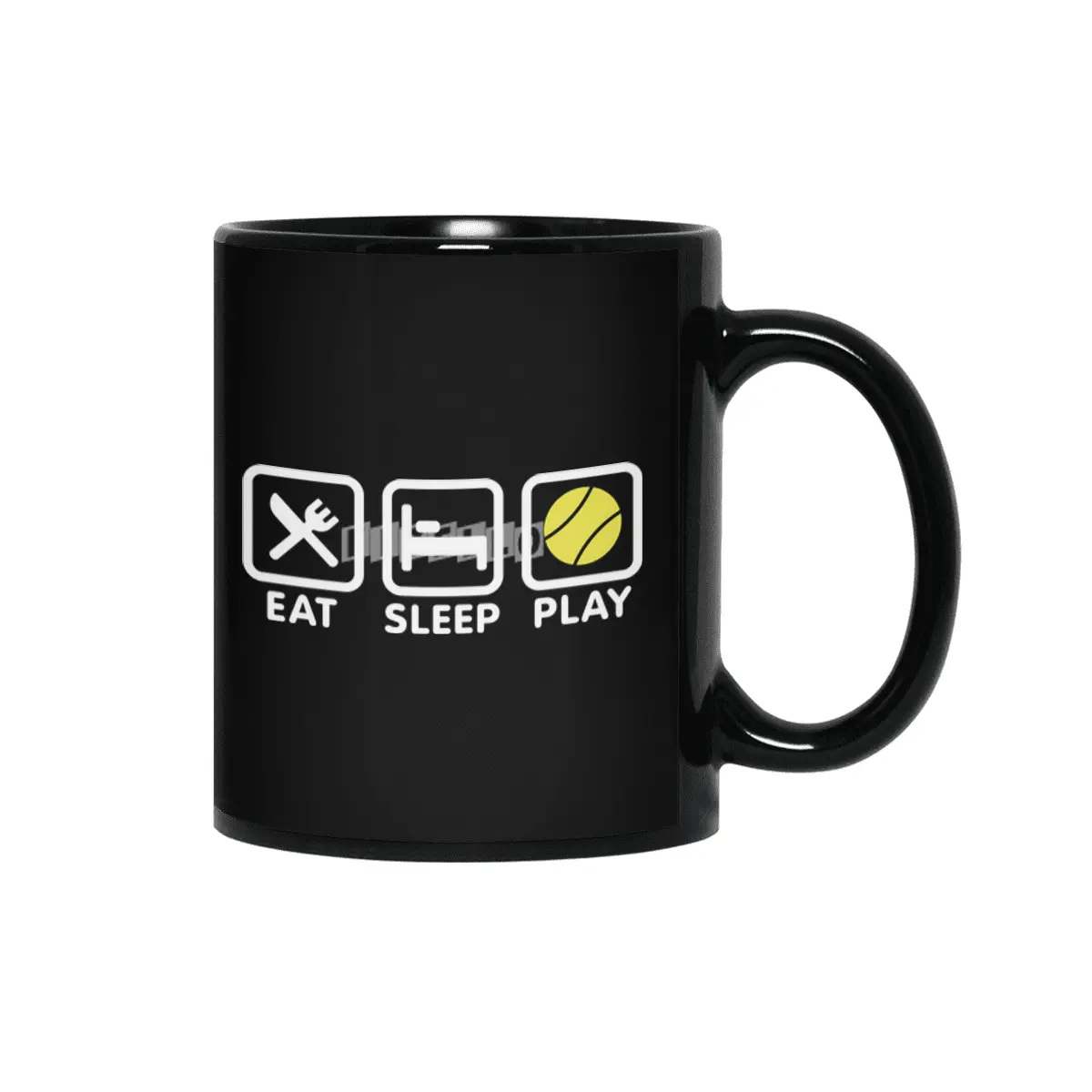 Funny Tennis Player Retro Sport Eat Sleep Tennis Siyah Kupa