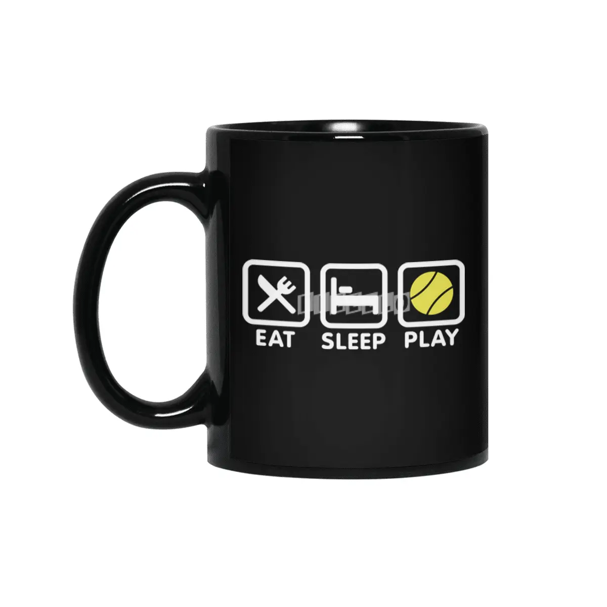 Funny Tennis Player Retro Sport Eat Sleep Tennis Siyah Kupa