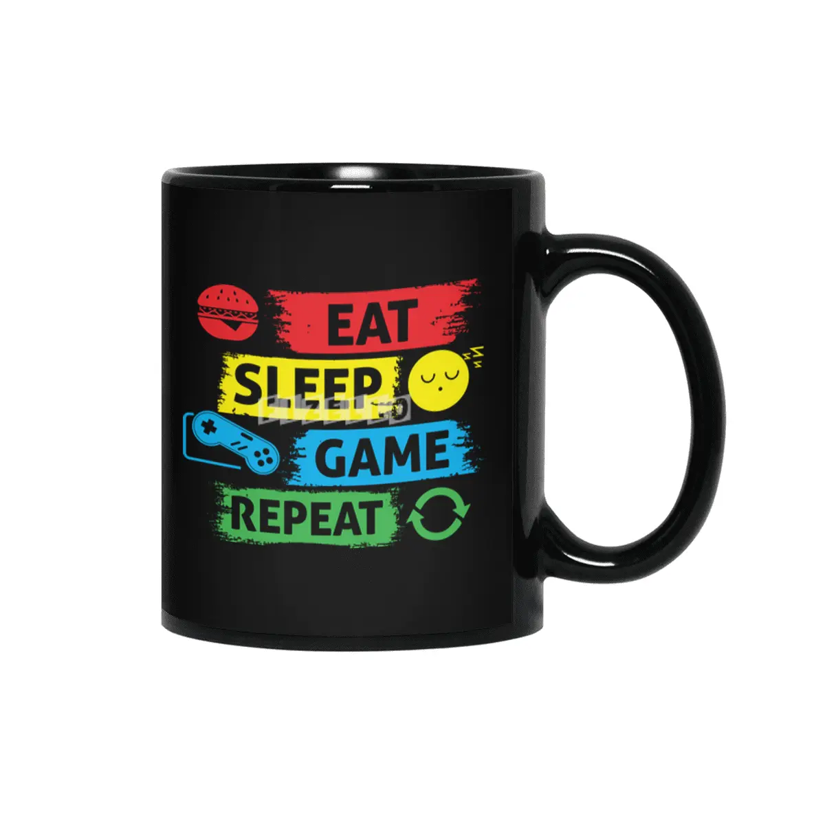 Esport eat sleep game repeat Essential T-Shirt Siyah Kupa