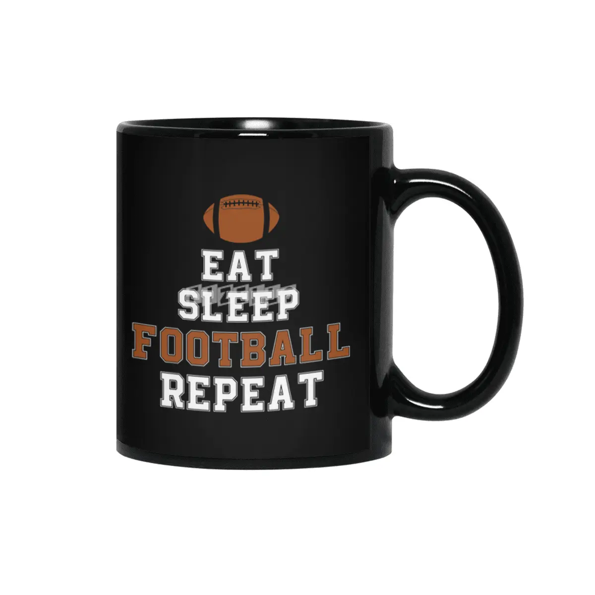 Football Player Eat Sleep Football Repeat Love Football Siyah Kupa