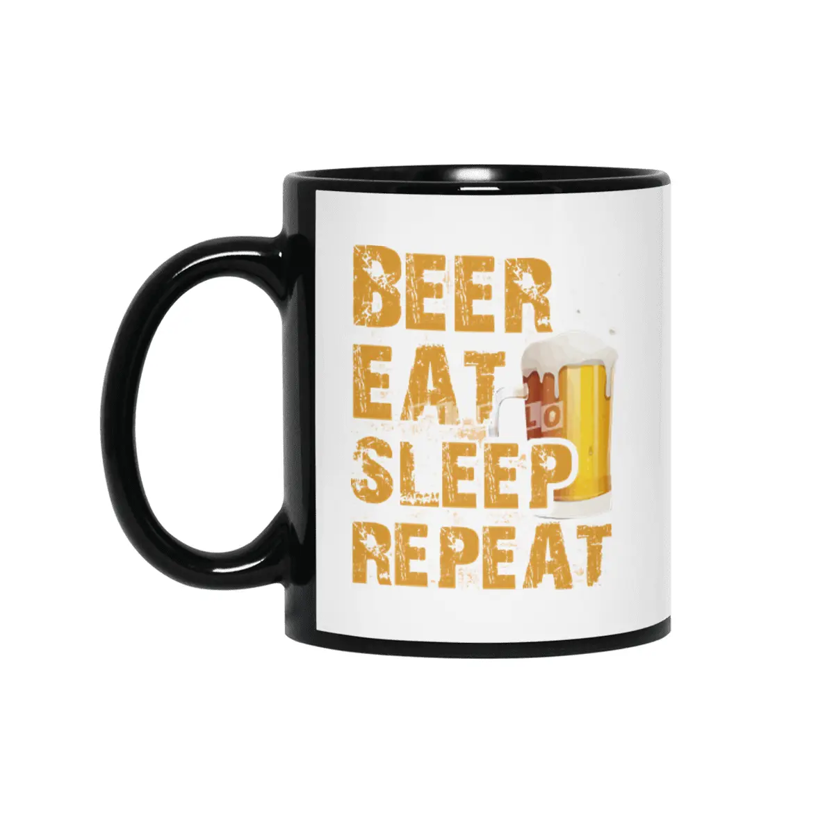 Beer Eat Sleep Repeat Siyah Kupa