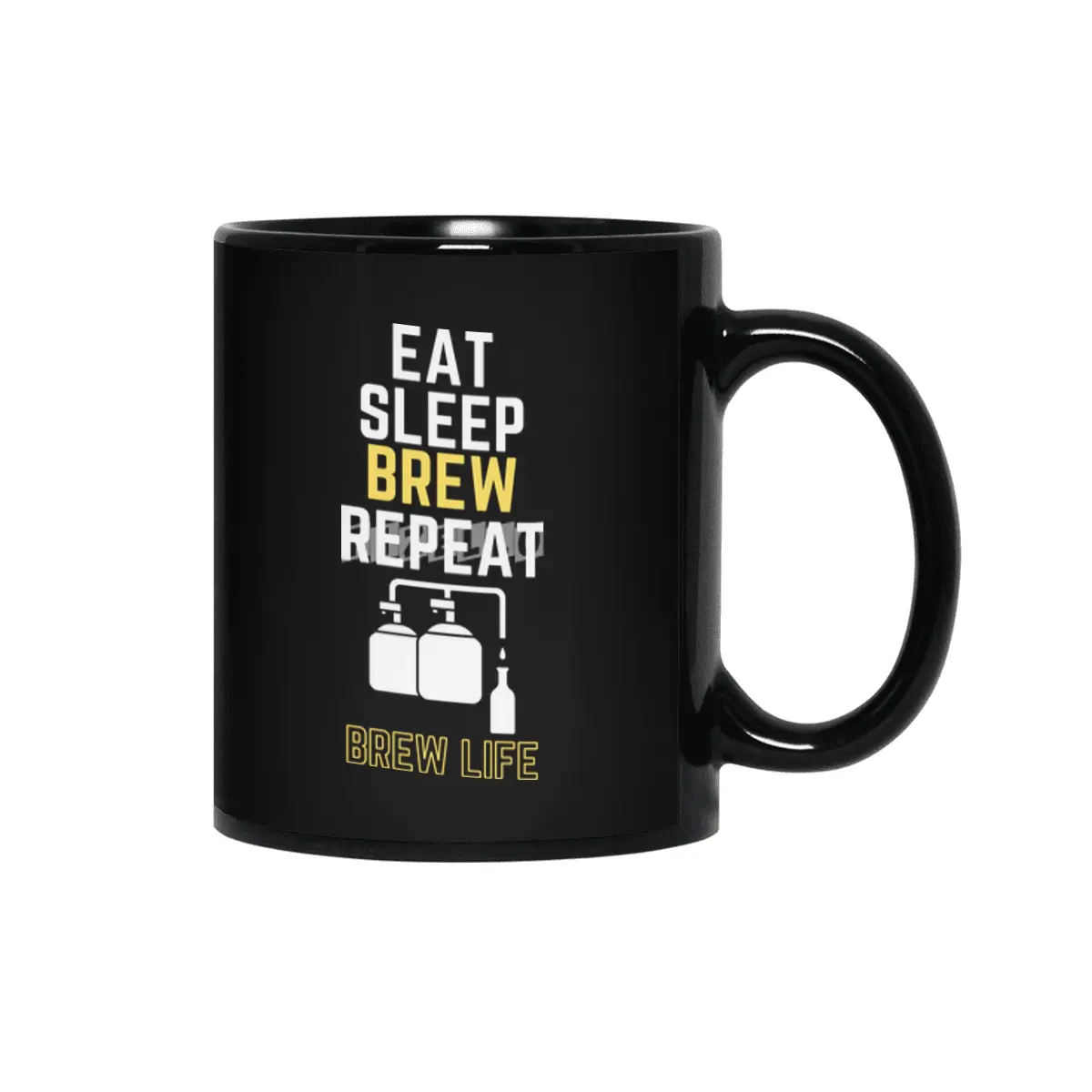 Brew Life: Eat Sleep Brew Repeat (invert) Siyah Kupa