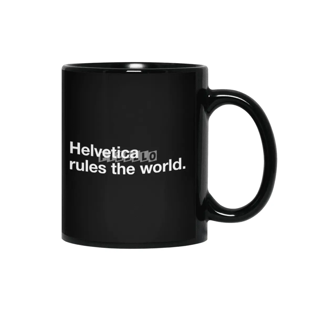 Helvetica Rules the World (black) Siyah Kupa