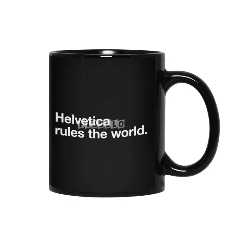 Helvetica Rules the World (black) Siyah Kupa