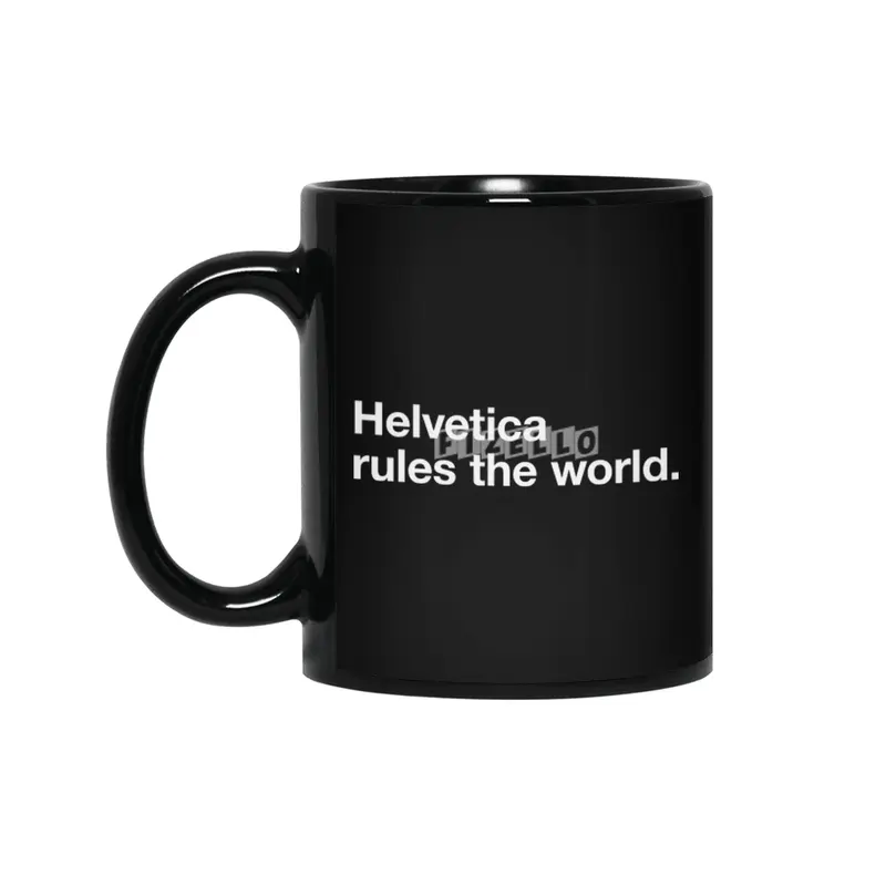 Helvetica Rules the World (black) Siyah Kupa