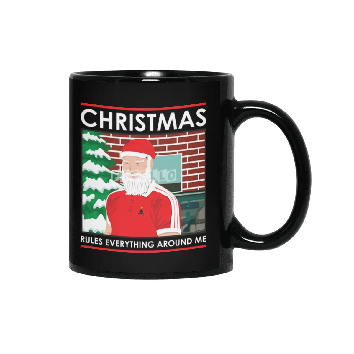 Christmas Rules Everything Around Me Siyah Kupa