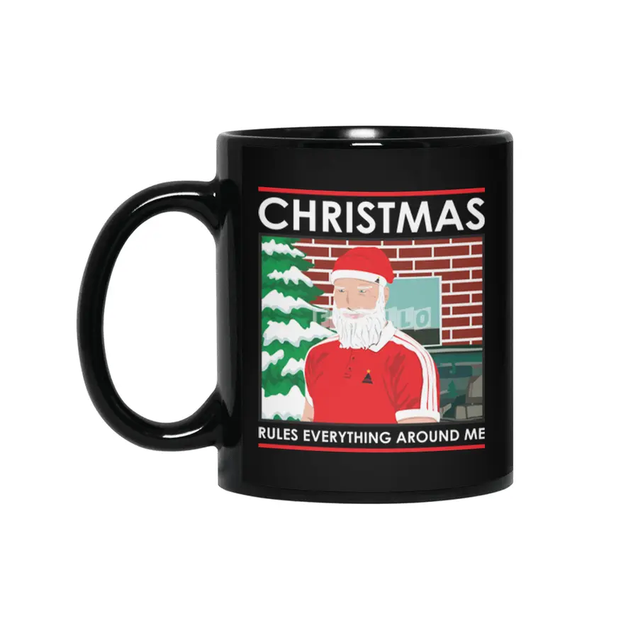 Christmas Rules Everything Around Me Siyah Kupa