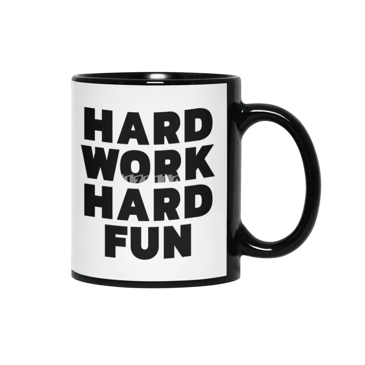 Hard work hard fun - black on white Siyah Kupa