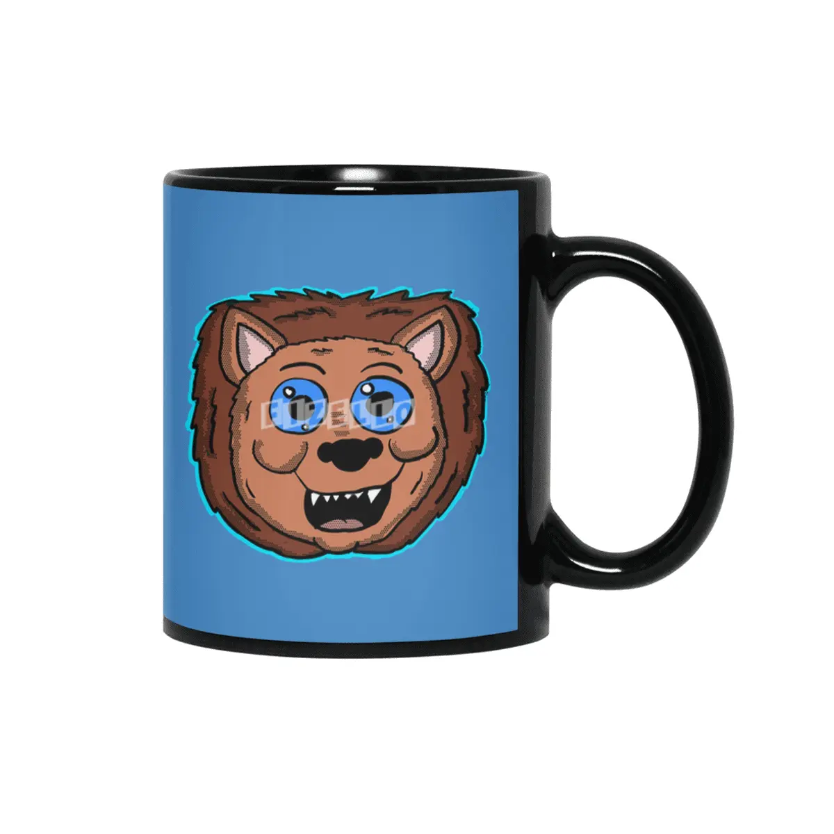 Cartoon Lion Head Siyah Kupa