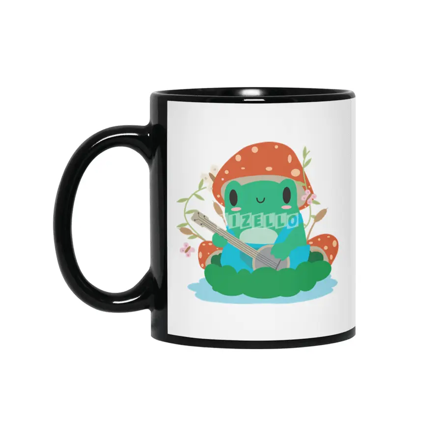 Cottagecore Aesthetic Frog Mushroom Hat Banjo Kawaii Siyah Kupa