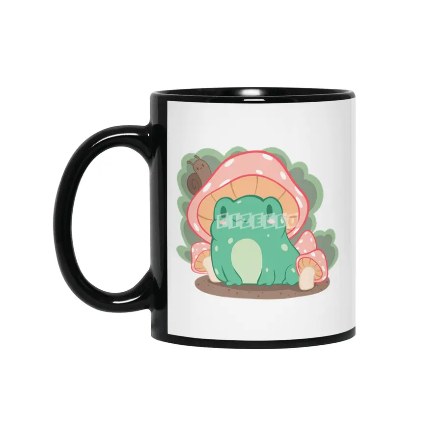 Cottagecore Aesthetic Frog Mushroom Hat Snail Kawaii Siyah Kupa