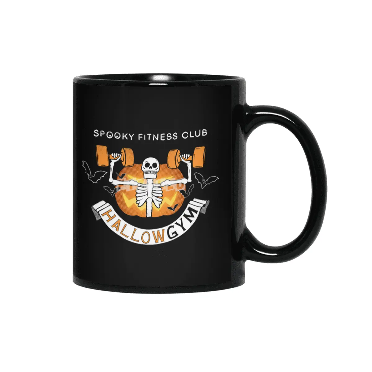 Spooky Fitness Club - dark background Siyah Kupa