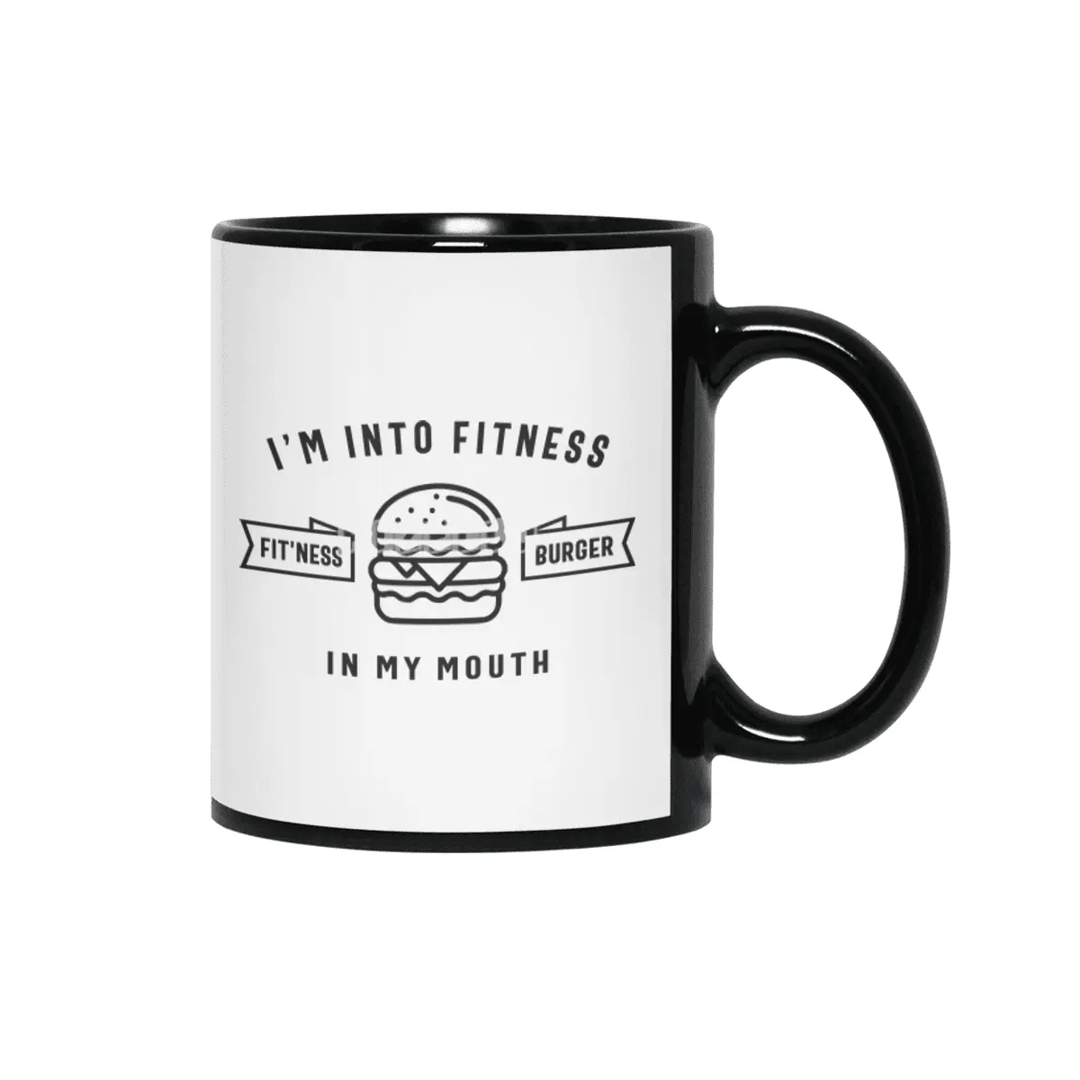 I'm Into Fitness Fit'ness Burger In My Mouth Siyah Kupa