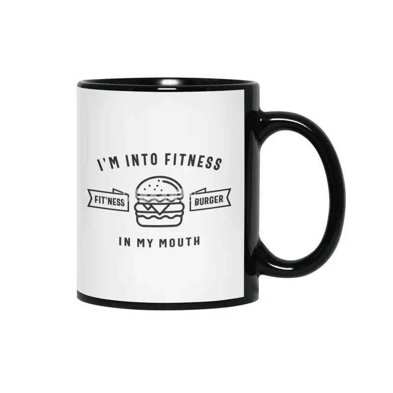 I'm Into Fitness Fit'ness Burger In My Mouth Siyah Kupa