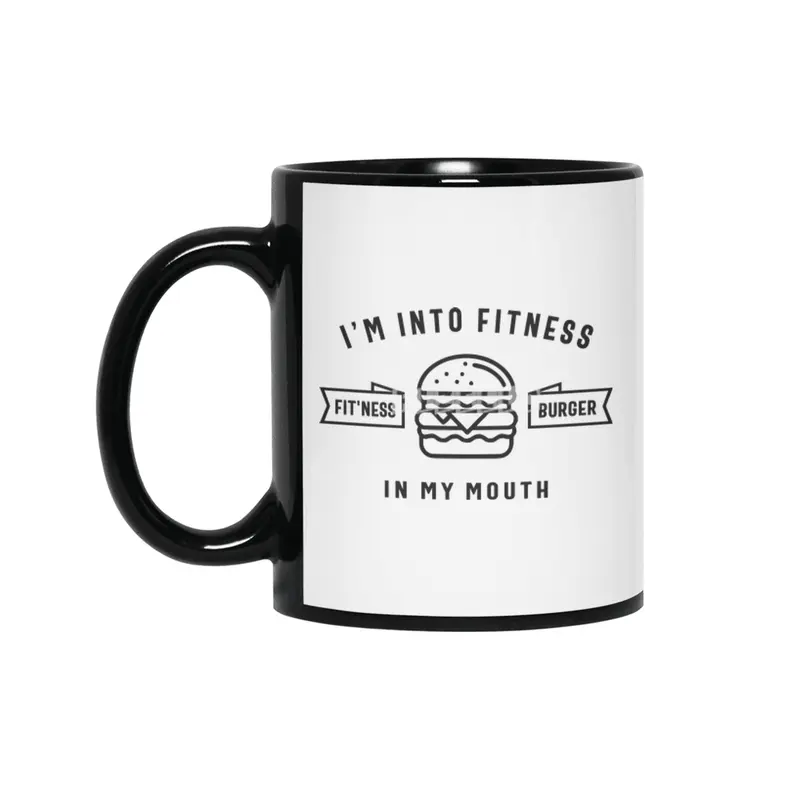 I'm Into Fitness Fit'ness Burger In My Mouth Siyah Kupa