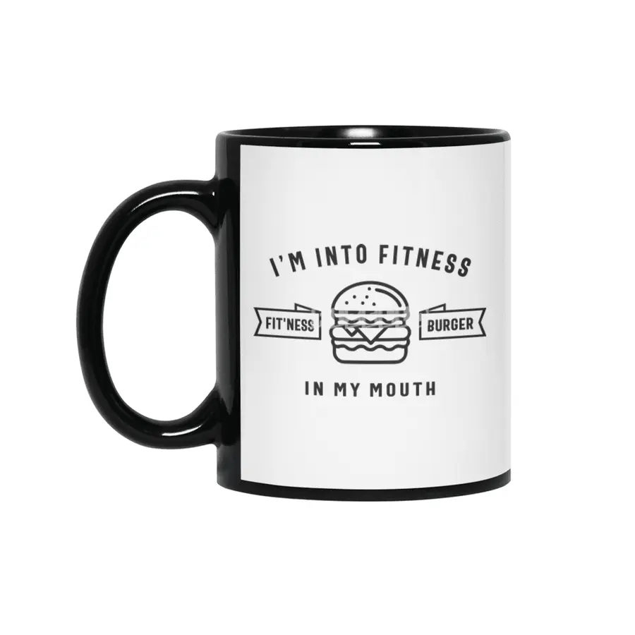 I'm Into Fitness Fit'ness Burger In My Mouth Siyah Kupa