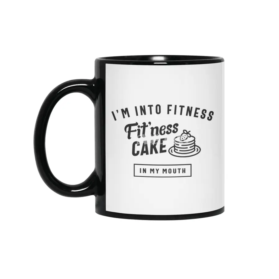I'm Into Fitness Fit'ness Cake In My Mouth Siyah Kupa